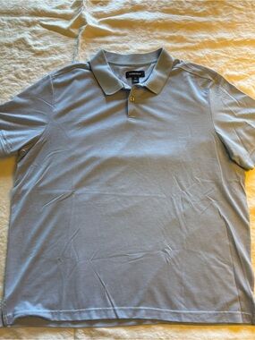 Nordstrom Men’s Pale Blue Polo Shirt with Contrast Button